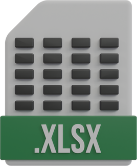3D Document Excel File Icon
